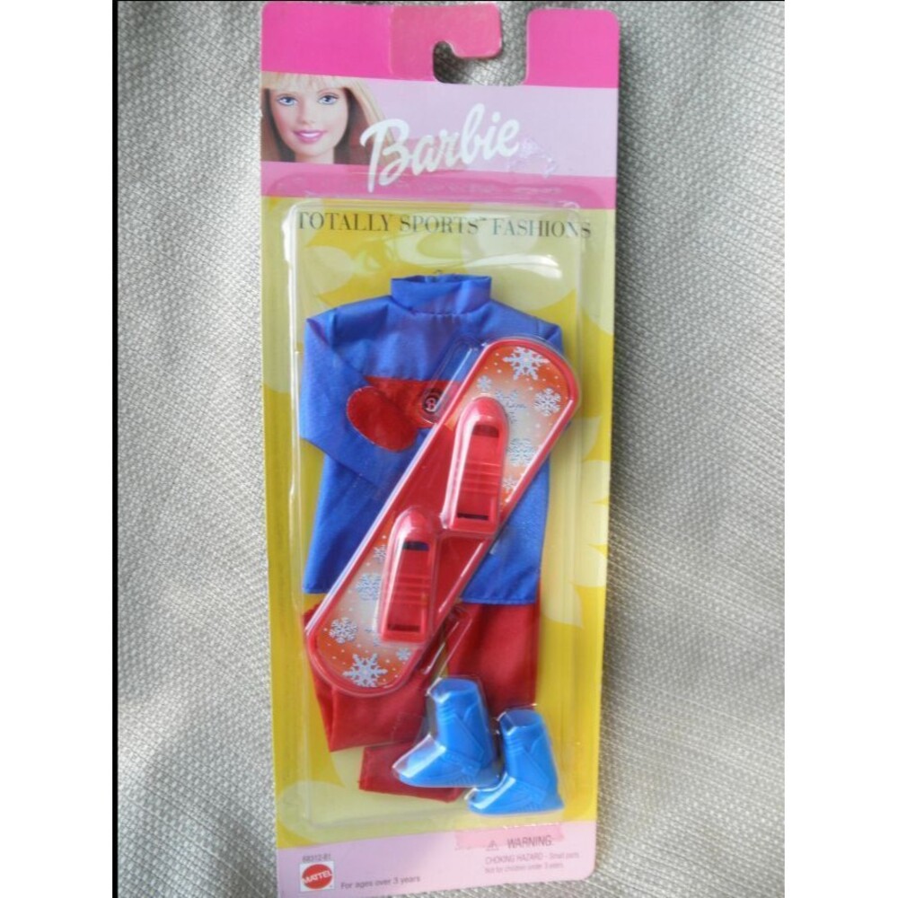 NEW 2000 VINTAGE, MATTEL #68312-81, BARBIE TOTALLY SPORTS FASHIONS, SNOWBOARDING